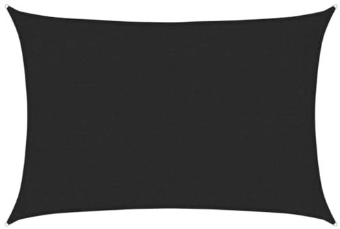Prato & Giardino, Soggiorno all'aperto, Ombrelloni e ombrelloni da esterni Tenda parasole Vela 160 g/m² Nero 2x3 m HDPE