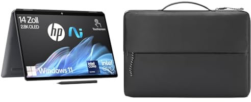 HP OmniBook Ultra Flip, Convertible Copilot+ PC, 14 Zoll 2,8K OLED Touchscreen 300 Nits, Intel Core Ultra 7 256V, 16 GB RAM, 1TB SSD, Intel Arc Graphics, QWERTZ, Eclipse Gray Laptophülle