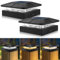 Peasur Solar Post Lights with 3 Modes, Dimmable Solar Powered Post Cap Lamp, Waterproof Fence Lighting for 4x4 inch Posts Garden Patio Yard (2 Pack)