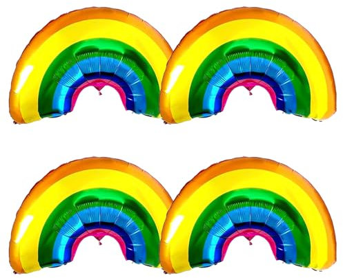 Ovanda XXL Regenbogen Ballon, Folienballon Geburtstagsdeko Regenbogens, Regenbogen Deko, für Jungen Mädchen Geburtstag Party Dekoration, Geburtstag Baby Shower Jubiläum Party Deko