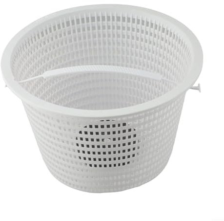 Cesta de bomba de repuesto para skimmer de limpieza de piscina para SP1070 y SP1082, cesta de skimmer de piscina con parte inferior pesada y mango bloqueable (L blanco)