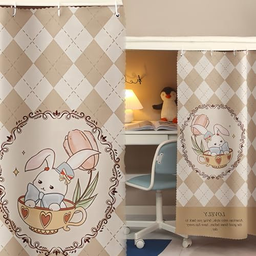 XHCTNN Bettvorhang Hochbett Vorhang Bett Vorhang, Schlafsaal BettvorhäNge Einzelne Betten, Eine Seite Mit 8 Schlaufen + 1 Seil 200cm(J,45-2pcs)