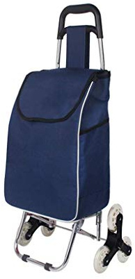 Carrello della Spesa Leggero e Pieghevole in Acciaio Inossidabile con Ruote Salire Le Scale. Carrello della Spesa Compatto con Borse riutilizzabili Una Facile conservazione e Trasporto.