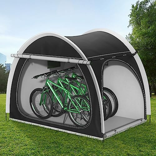 RAOOT Bike Covers, Bike Storage Tent for 3-4 Bikes, Waterproof Anti-UV Storage Tent Bicycle Motorcycle Shed Shelter, Splicable Tents for Bicycle