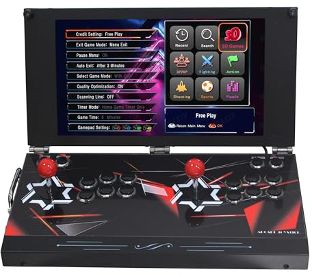 Consola de juegos portátil de arcade con pantalla HD de 17,5 pulgadas, 26800 juegos retro, máquina de videojuegos portátil de doble jugador para entretenimiento en casa