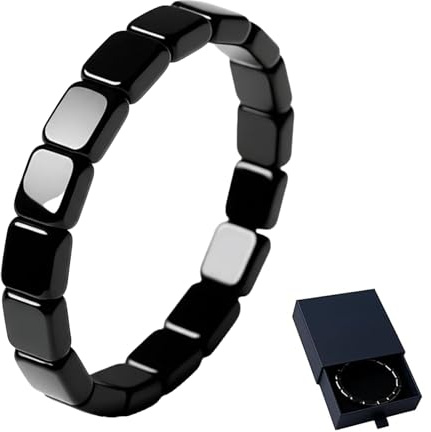 Reiteag Hämatit Armband Original, Hämatit Armband Herren Und Damen, Unterstützt Den Energieausgleich, Das Training Und Den Alltag, Die Meditation (Schwarz)