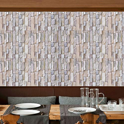 ZAICOLER Brick Style Wall Sticker for Home Decoration - Self Adhesive PVC Wallpaper 45cm X 10m for Living Room and Bedroom