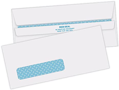 Quality Park #10 getönte Briefumschläge für Fenster links mit einem selbstklebenden Verschluss für Standard Business Mailings, 10,9 kg, weiß gewebt, 10,9 x 22,5 cm, 500 pro Box (21418)