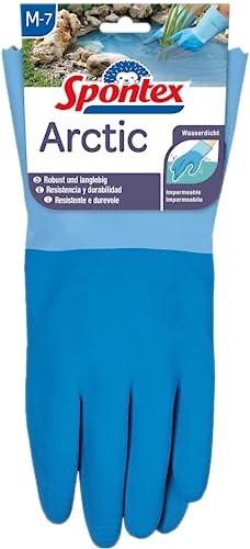 Spontex Arctic Arbeitshandschuhe, für grobe Arbeiten bei Nässe und Kälte, wasserdicht und langlebig, aus Naturlatex, Größe M, 1 Paar