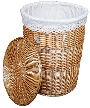 DVier Wäschekorb beige weide D.46 H.62 05Rd-c