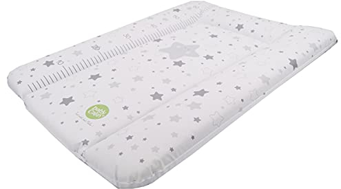 Babycalin Wickelauflage, komfortabel, mit Sternen, aufgedruckter Messleiste, Beige, 50 x 70 cm, 1 Stück (1er Pack)