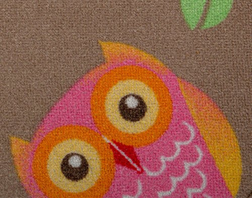 Misento Teppichboden mit Eulenmotiv – dekorativer Bodenbelag, 350 x 400 cm beige. Weitere Farben und Größen verfügbar