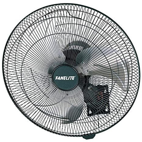 Fanelite - Ventilateur mural 45T-W - Diamètre 45 cm - 3 vitesses - Avec cordons - Oscillant ou fixe - Professionnel - Fort débit d'air - Installation facile