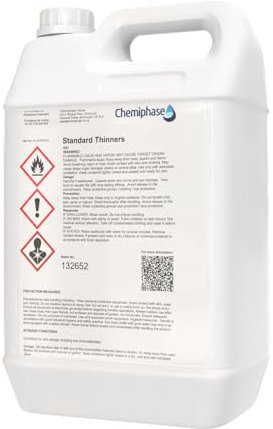 Cellulose Paint Thinner Gunwash – Fast Drying Solvent for Cleaning Spray Guns, Brushes & Equipment – Professional Grade for Paint Removal & Maintenance 1 x 5 litres