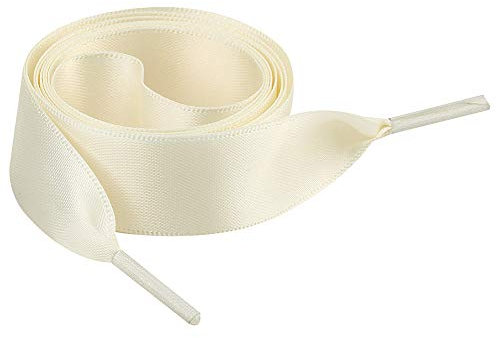 Jamron Flat Silk Satin Ribbon Shoelaces 2CM Wide for Trainers Ballerinas Pumps P13 Beige 120 CM