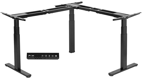 VIVO Black Electric Corner 3 Leg Standing Desk Frame, DESK-V130EB