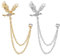 Huture 2 Stück Herren Brosche Anstecknadel Broschen Metallclip Blusen Clips Schal Zubehör Clip Nadeln Adler Kristall Vintage Clips Mode Schmuck Abzeichen Corsage für Damen, Gold/Silber