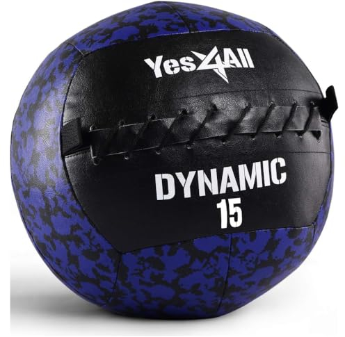 Yes4All Wall Ball, Gewichteter Ball mit Weicher Kunstlederoberfläche, Eisen-Sand-Kern für Dynamisches, Vielseitiges Training, 2,7kg – 13,6kg