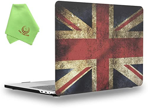 UESWILL Kompatibel mit MacBook Pro 16 Zoll 2019 2020 Version 2019 2020 Modell A2141 Matte Hard Case für MacBook Pro 16 Zoll mit Touch Bar und USB-C, Britische Flagge
