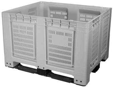 Bigbox grau 1200x1000x760 mm perforiert mit 3 Kufen