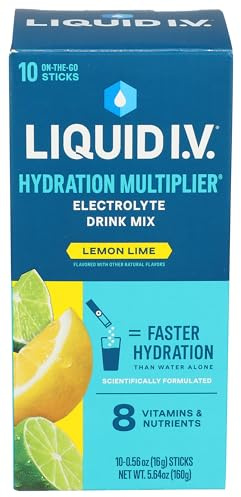 Liquid IV - Mezcla de bebida hidratante de limón y lima, 10 unidades, 0.5 onzas