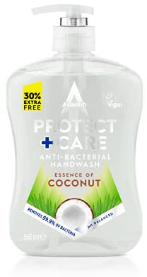 Astonish Protect and Care Kind to Skin Moisturising Anti-Bacterial Hand Wash Soap, 650ml, Coconut