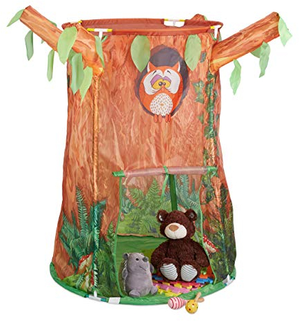 Relaxdays Tenda per Bambini ad Albero, Casetta Giocattolo per Bambini & Bambine, Interno & Esterno, Marrone/Grigio