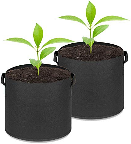 2 Pack Vegetable Grow Bags 3 Gallon Black, Plant Grow Bags Non-woven Fabric Plant Pots with Handles, Garden Planter Container for Indoor Outdoor Gardening Vegetable Flower Plant Fruits Potato