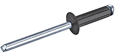 GOEBEL® - 1000 x Blindnieten Aluminium/Stahl (Ø x L) 3,2 x 10,0 mm mit Flachkopf ISO15977 9005 schwarz - Flachkopf Niete - Popniete - RAINBOW STANDARD