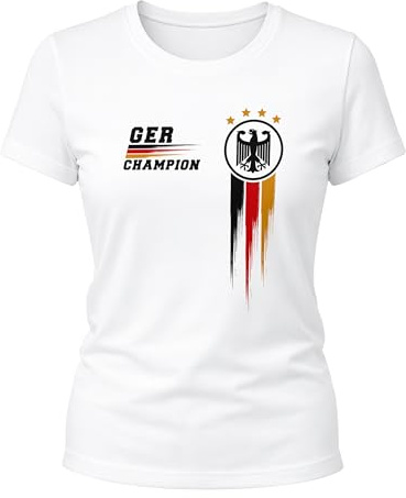 MoonWorks® EM Shirt Damen Deutschland Fußball Fanshirt Champion Germany Weltmeisterschaft 2026
