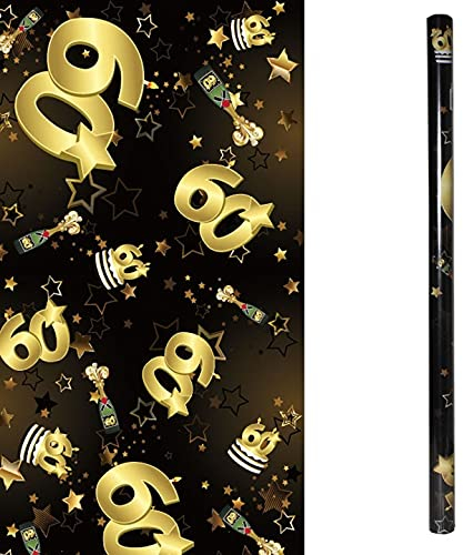 Udo Schmidt 13530 - Geschenkpapier -300 x 70 cm - einseitig bedruckt - Zahl: 60