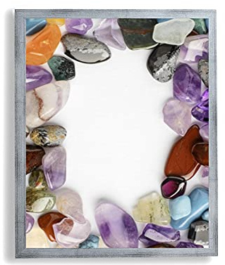 arte-tuo Bilderrahmen Opal N 55x75 cm Silber patiniert mit klarem Kunstglas für Poster Puzzle Diamond Painting