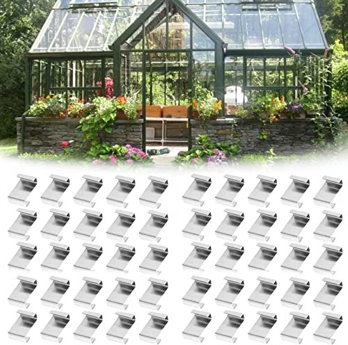 Stainless Steel Z Overlap Greenhouse Glass Clips - 100Pcs Glazing Panel Fixing Clips, Rust Resistant and Durable