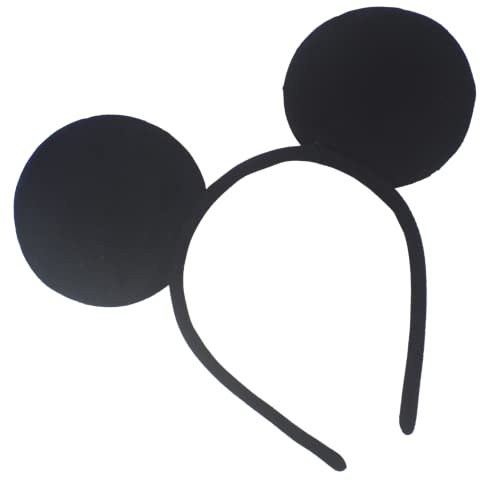 Topkids Accessories Mouse Ears Head band, Black mouse ears, Rat costume, Mice Ears with Spotty Bow, Adult Mouse Ears (Black Mouse Ears)