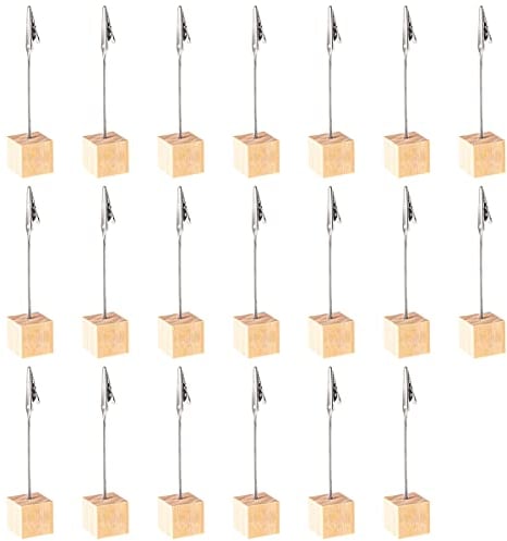 Fotohalter, 20 Stück Fotohalter mit Klammern, Holz Fotoständer, Memo Clip Halter mit Stehend Krokodilklemme Foto Clip Nachrichten Clip Halter für Hausdekoration, Büro, Hausdekoration, Party