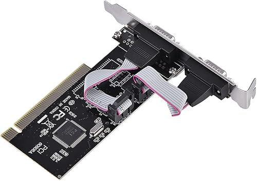 Multibao PCI to 2 Serial Port Card, PCI to Dual Serial DB9 RS232 RS-232 2 Port Extension Adapter Card for Desktop With CD Drive