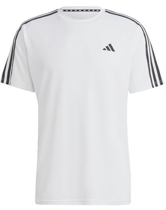 adidas Herren Train Essentials 3-Stripes Training Tee, White/Black, XXL