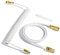 MAMBASNAKE C03 Coiled USB C Cable for Gaming Keyboard, Nylon Braided Mechanical Keyboard With Detachable Metal Aviator, Double-Sleeved, Pro HyperSpeed Type C With 8KHz Return Rate - White