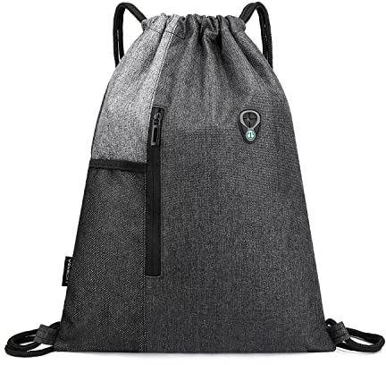 Cosyres Kordelzug Turnbeutel Rucksack Daypack Gymsack Gym Bag mit Innentasche Sportbeutel Gymsack für Damen & Herren (Grau)