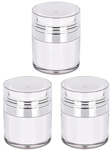 VOSSOT 3 Stück Airless Pumpspender Creme Spender Vakuumflasche FüR Creme Luftloses Pumpenglas Leer NachfüLlbare Reisecreme Flasche Tragbarer Kosmetischer BehäLter(30 ML) Transparent