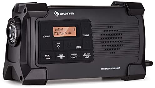 Auna Radio, Aufladbares DAB-Radio, DAB Plus Radio mit Bluetooth, Radio mit Batterie, DAB/DAB+/FM, mit LCD Display, Wecker, Retro-Radio Klein, Radio mit Netzstecker, USB & Streaming
