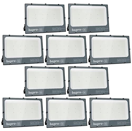 Lot de 10 Projecteur LED Exterieur 600W, Super Lumineux 60000LM Spot LED Extérieur 3000K Blanc Chaud, IP66 Étanche Éclairage de Sécurité D'extérieur Idéal Pour Patio, Terrasse, Cour, Jardin, Garage
