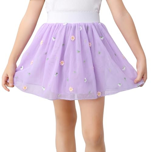 boruizhen Gonna Tulle Bambina Tutu Danza Balletto 3 Strati Tulle Gonna da Bambini 6 a 10 Anni Viola