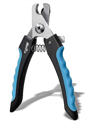 Maiiu Dog & Cat Nail Clippers, Pet Nail Clipper and Trimmer with Safety Guard to Prevent Over Cutting, Grooming Razor Sharp Blades with Nail File for Small, Medium, Large Breeds, L Black Blue