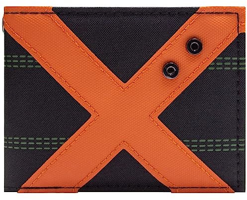 My Hero Academia Katsuki Bakugo Tenue de Costume Portefeuille Bi-Fold Porte-ID & Porte-Carte, Noir
