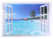 LUCKDANO Ocean Wall Sticker, 3D View Decorative Sticker, Environmental Protection for Wall and Door Wall and Door Home Decorating Bedroom and Playroom
