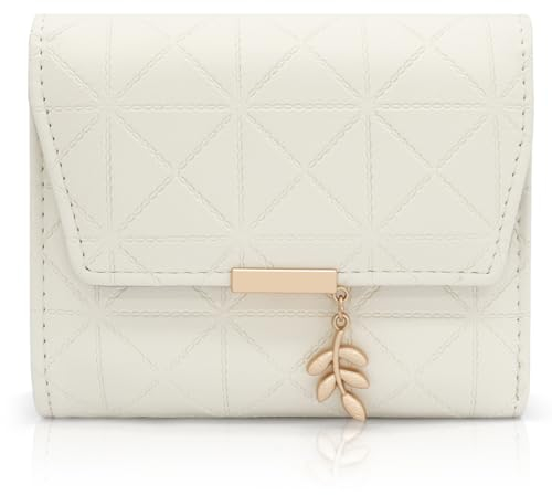 REETEE Portefeuille Femme en Cuir PU Petit Porte Monnaie Slots de Carte, Porte Feuilles pour Femme Court avec Porte-Monnaie Zippé et Portefeuilles Pochette Femme (B-Beige)