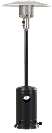 Chauffage de terrasse 48 000 BTU avec système de triple protection, chauffage extérieur avec 2 roues, dessus de table, brûleur en acier inoxydable, chauffage extérieur vertical pour commercial