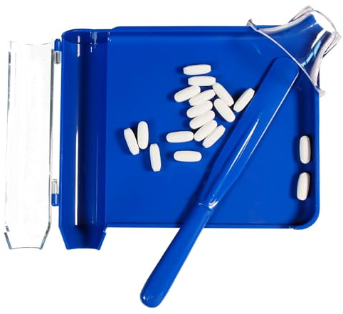 Upgraded Pill Counter Tray with Spatula - Larger Tray and Added Guide Cap, Convenient Pill Counting Tray for More Pills Each Time, No More Falling