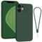 Andwing For iPhone 12 Case Silicone Case Soft Ultra Phone Case Slim Protective Shockproof Cover Scratch-Resistant Microfiber Lining, 6.1 Midnight Green